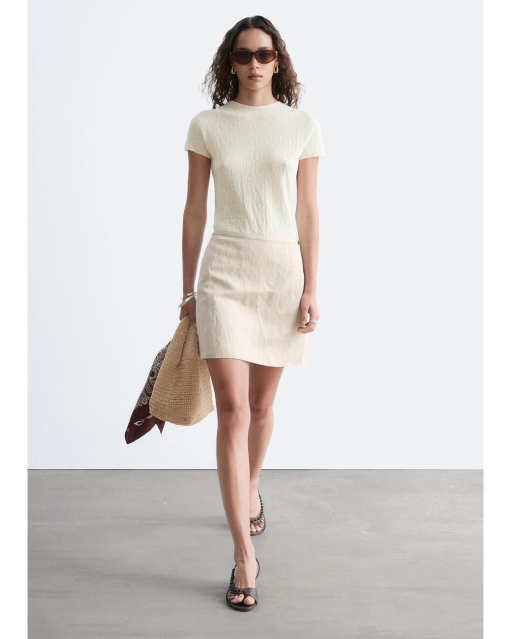 & Other Stories White Mock-Neck Top