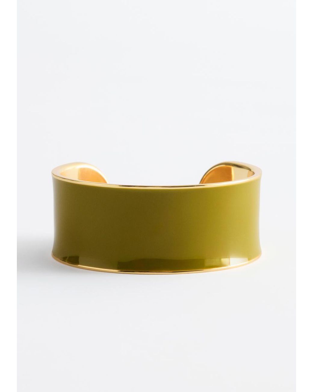 & Other Stories Yellow Two-Tone Cuff Bracelet