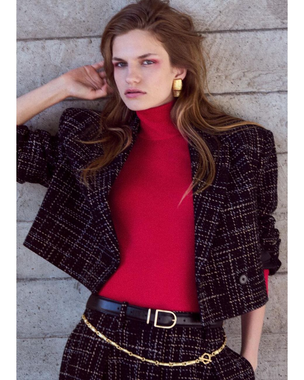 & Other Stories Black Cropped Cotton Blazer