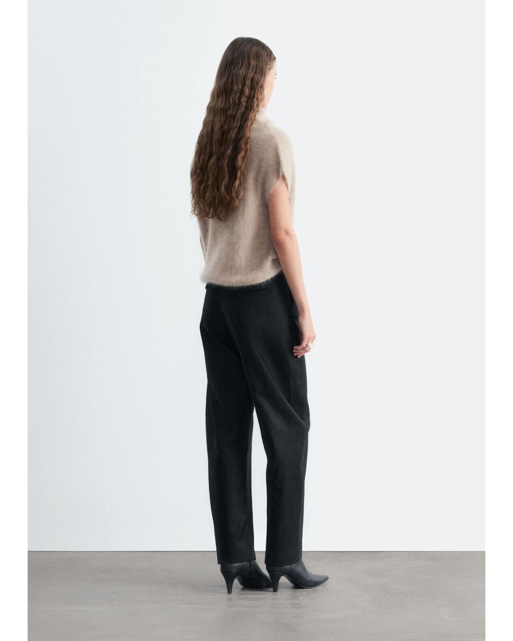 & Other Stories White Cotton Twill Barrel Leg Trousers