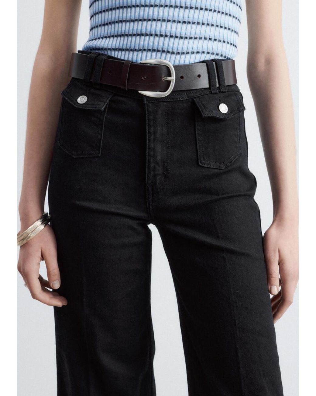 & Other Stories White Press-Crease Flared Jeans