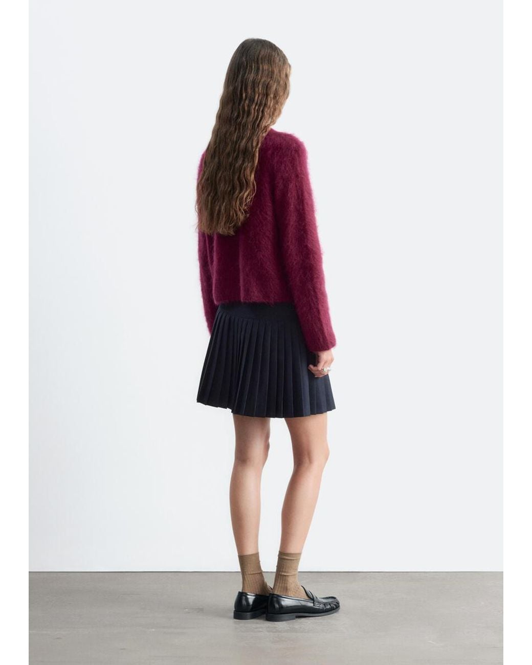 & Other Stories Red Mohair Blend Cardigan