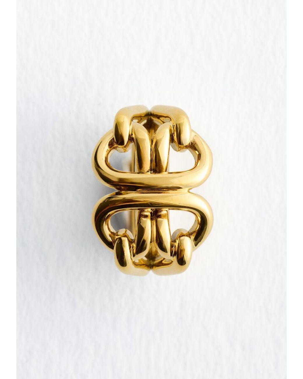 & Other Stories White Interlocking Loop Ring