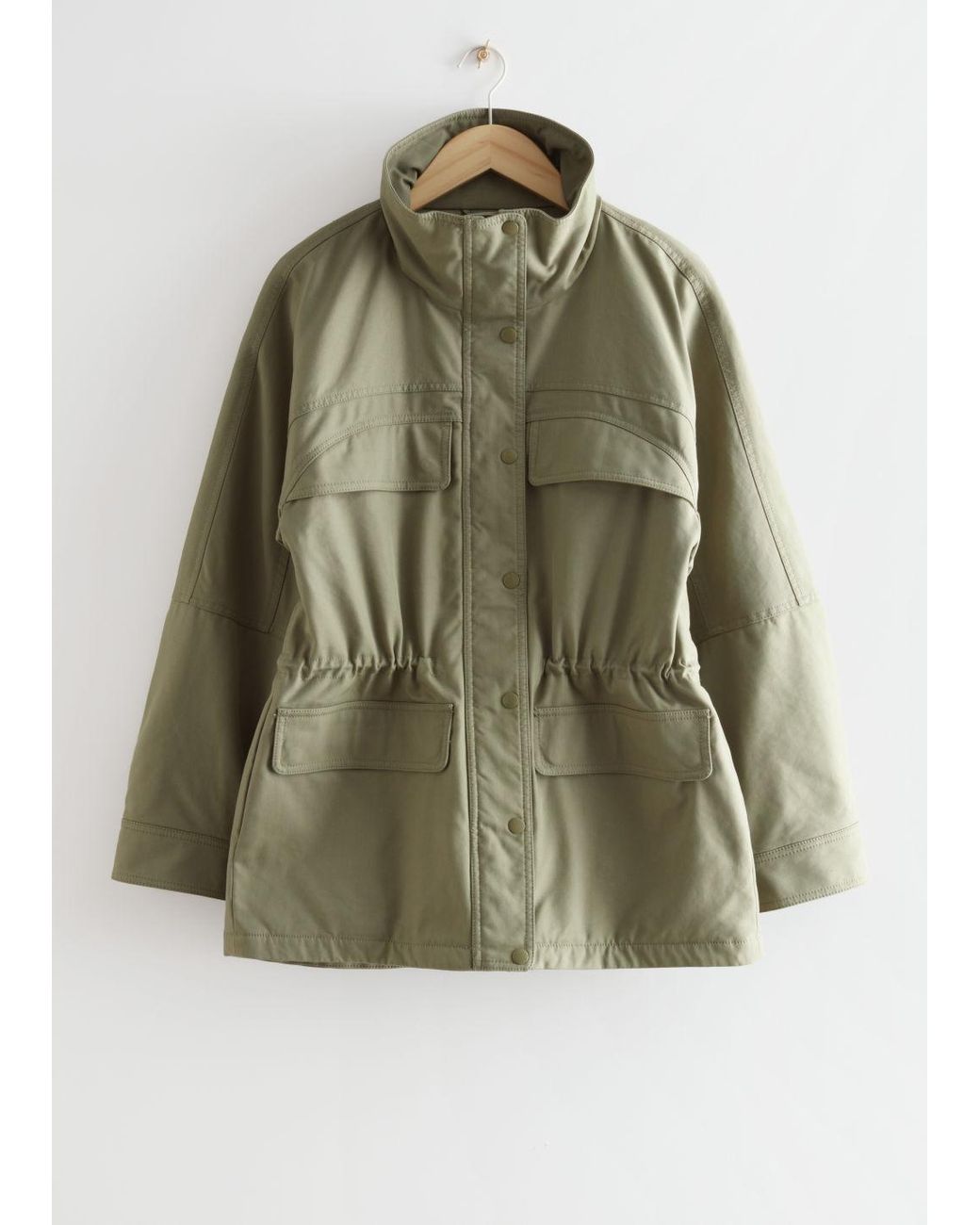 & Other Stories Oversized Cotton Jacket Green | Lyst