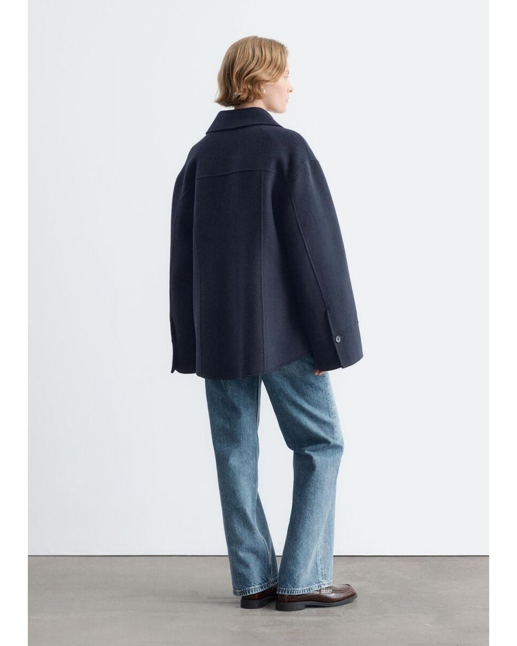 & Other Stories Blue Tapered Wool Jacket