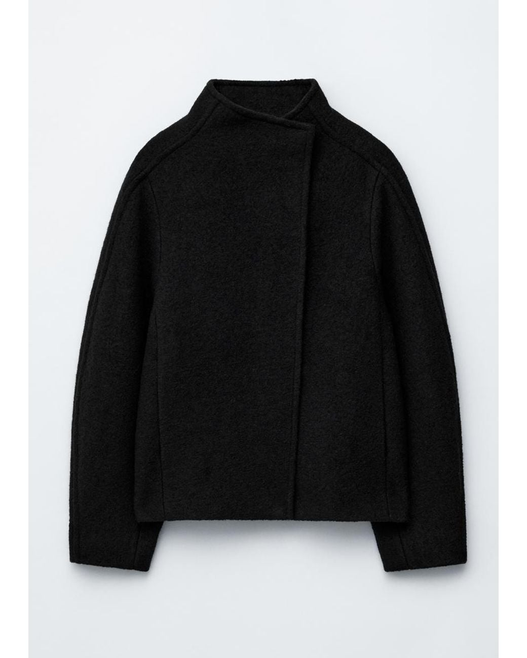 & Other Stories Blue Asymmetric Wool Jacket