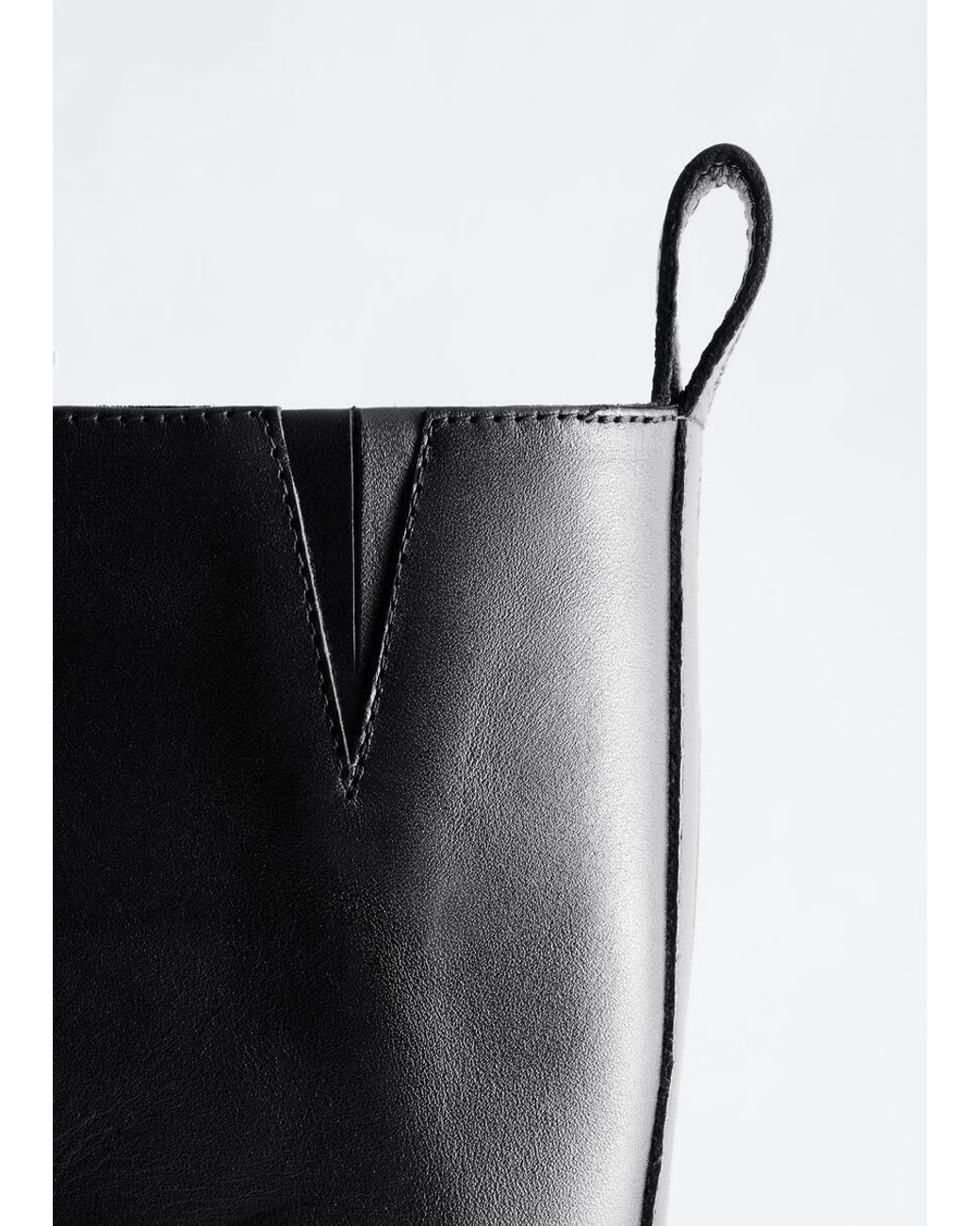 & Other Stories Black Leather Riding Boots