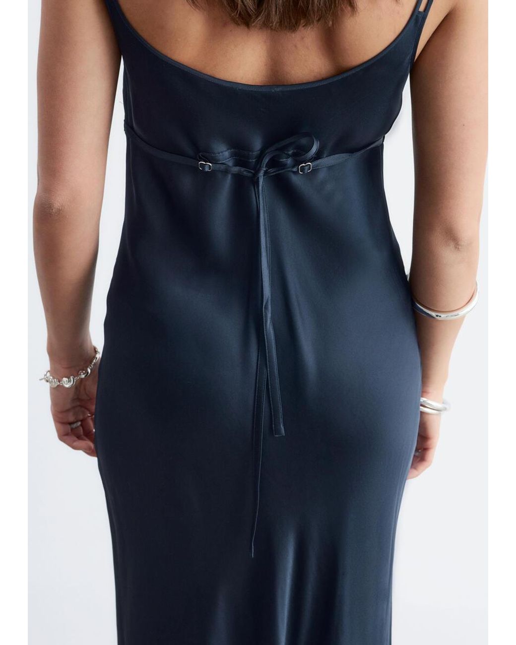 & Other Stories Blue Double-Strap Slip Dress