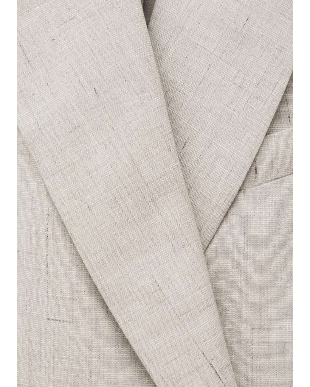 & Other Stories White Relaxed Cotton-Linen Blazer