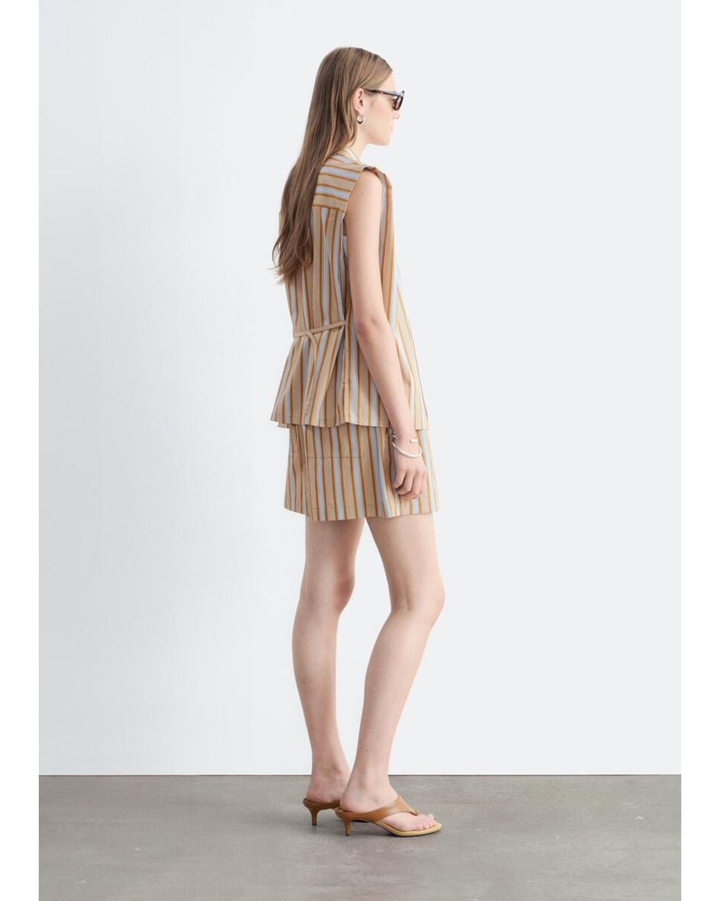 & Other Stories White High-Waist Cotton Shorts