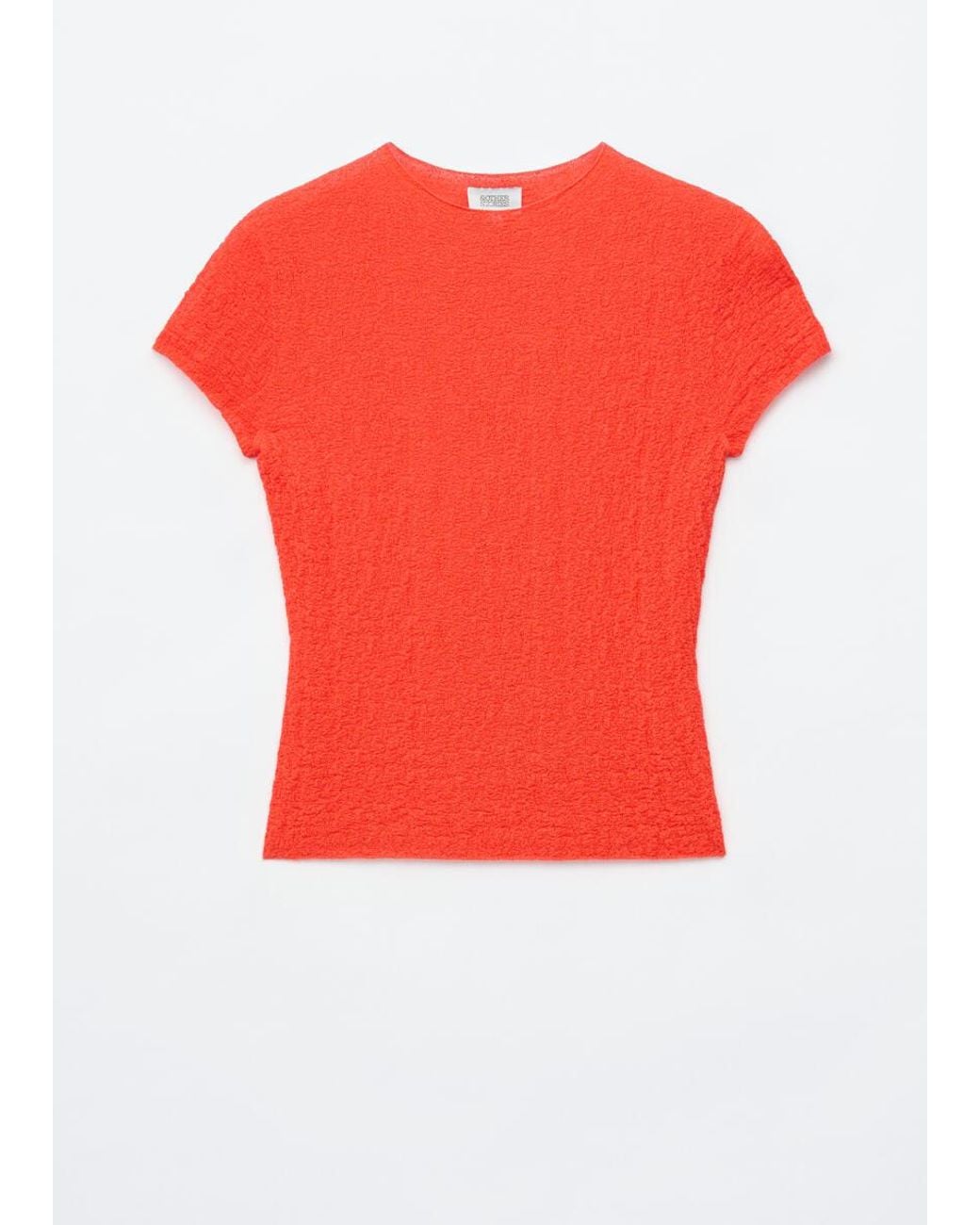 & Other Stories Red Mock-Neck Top