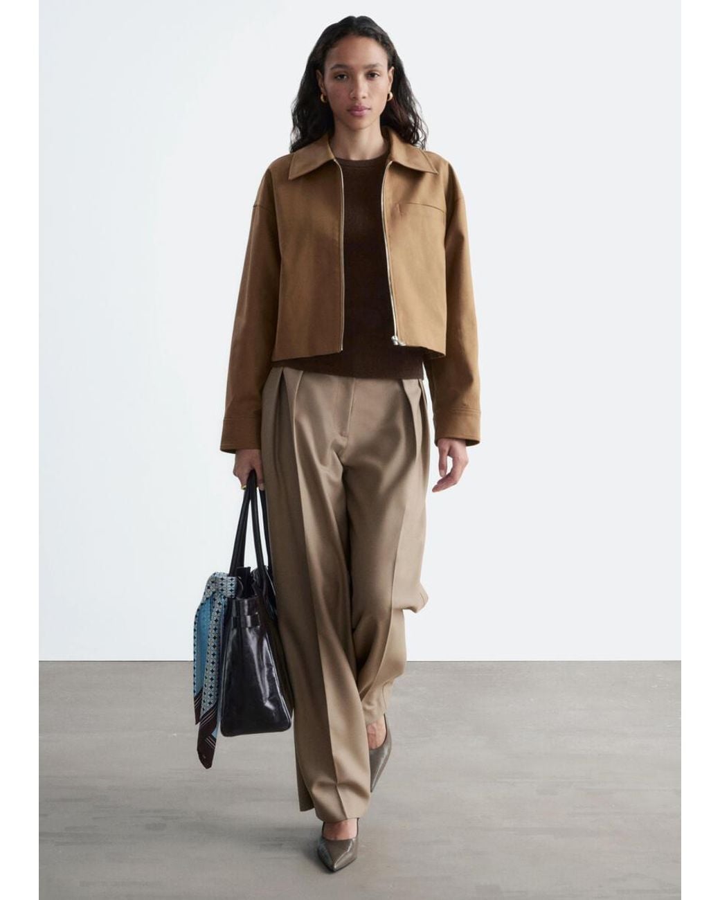& Other Stories White Short Twill Jacket
