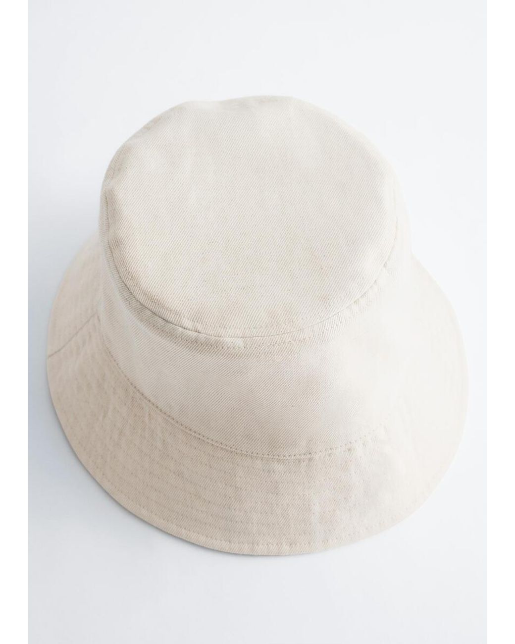 & Other Stories White Cotton-Linen Bucket Hat