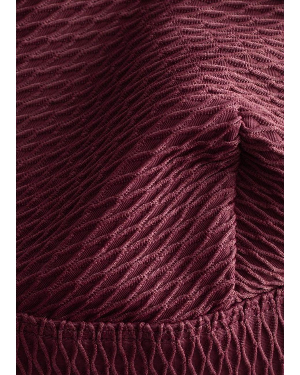 & Other Stories Purple Textured Triangle Bikini Top