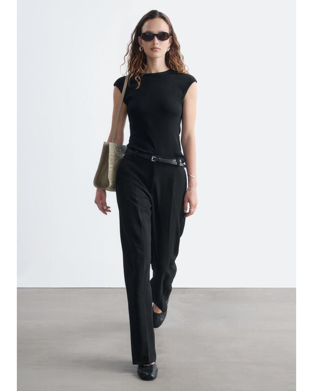 & Other Stories White Tailored Press Crease Trousers