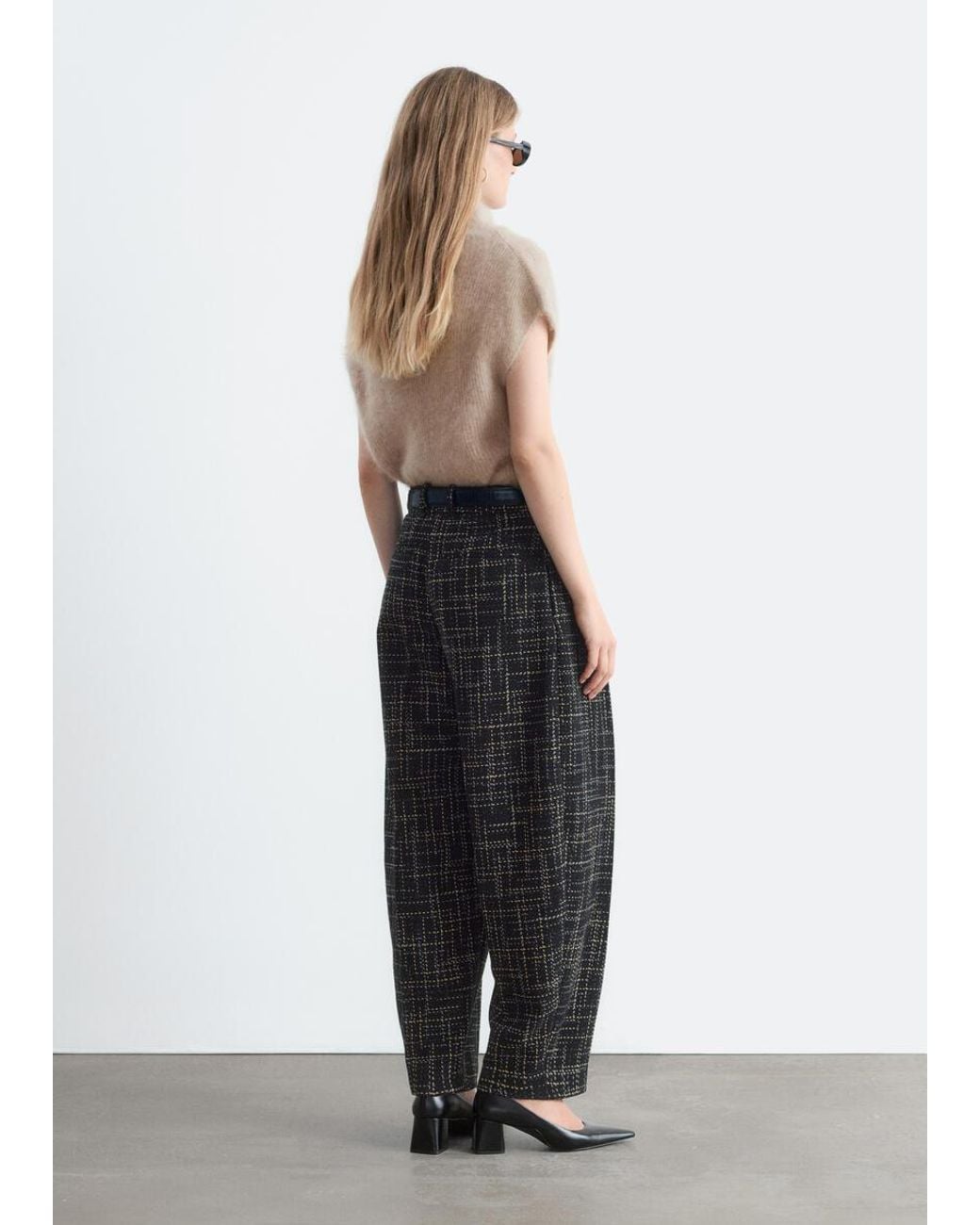 & Other Stories White Tweed Volume Trousersf