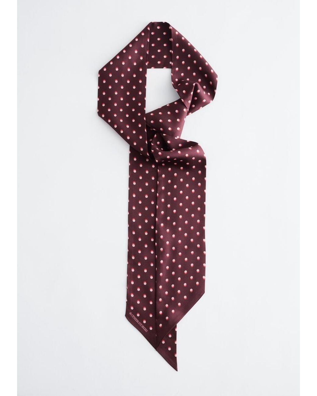 & Other Stories Purple Polka-Dot Silk Scarf
