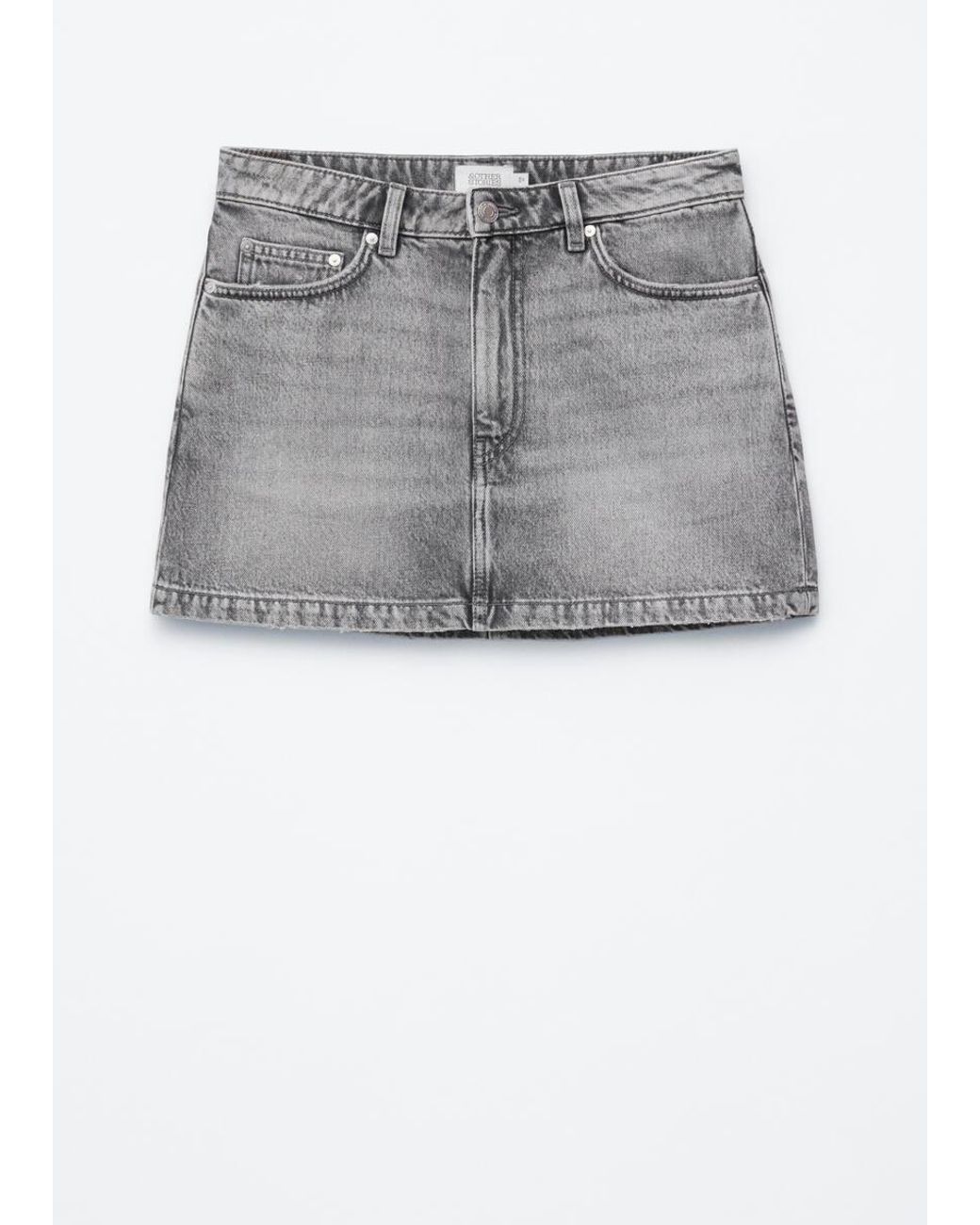& Other Stories White Denim Mini Skirt