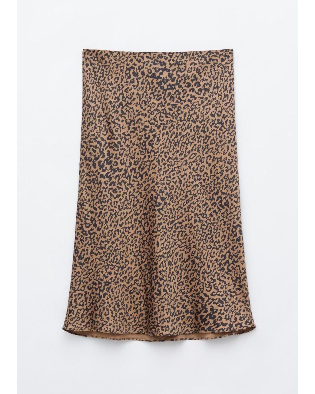 & Other Stories Brown Leopard Print Satin Skirt