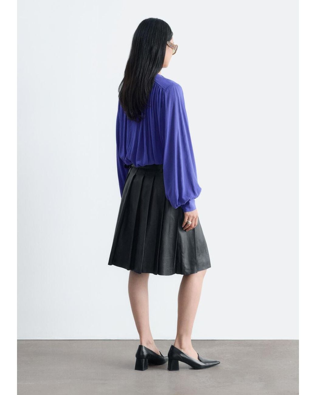 & Other Stories Blue Gathered Blouse