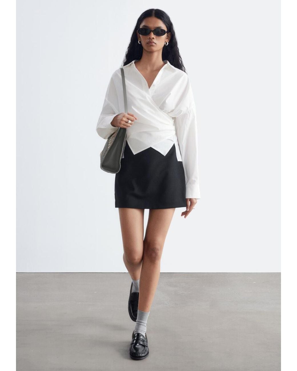 & Other Stories White Tie-Waist Cotton Shirt