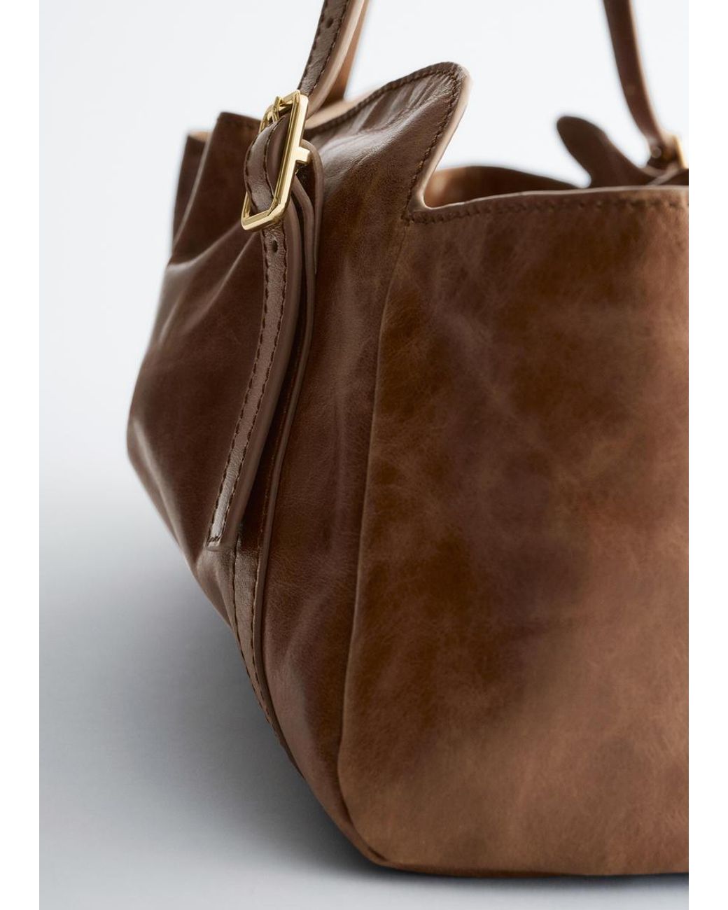 & Other Stories Brown Low-Profile Leather Shoulder Bag