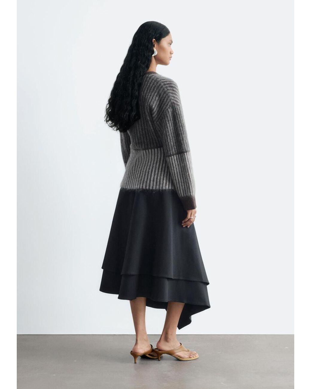 & Other Stories Black Mohair-Blend Wrap Cardigan