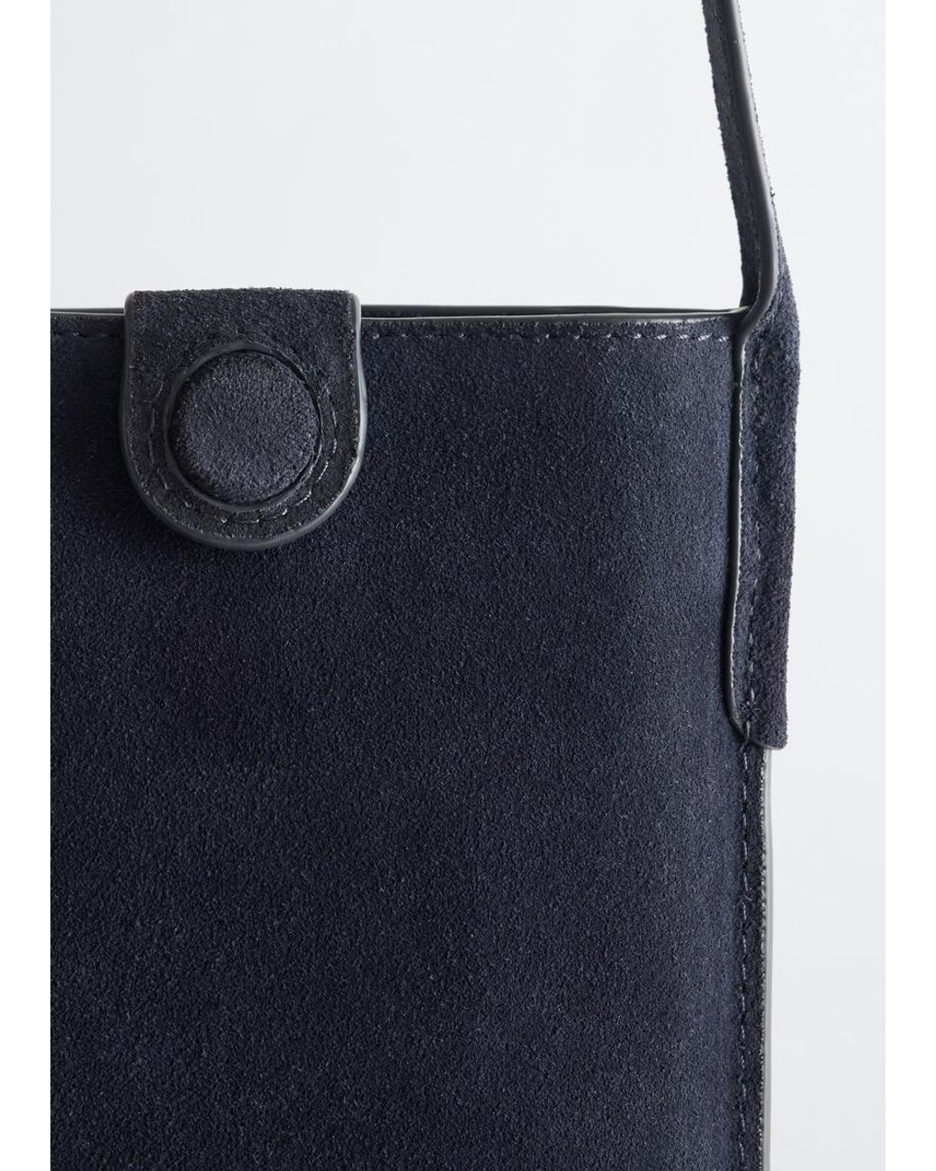 & Other Stories White Moulded Split-Suede Phone Bag