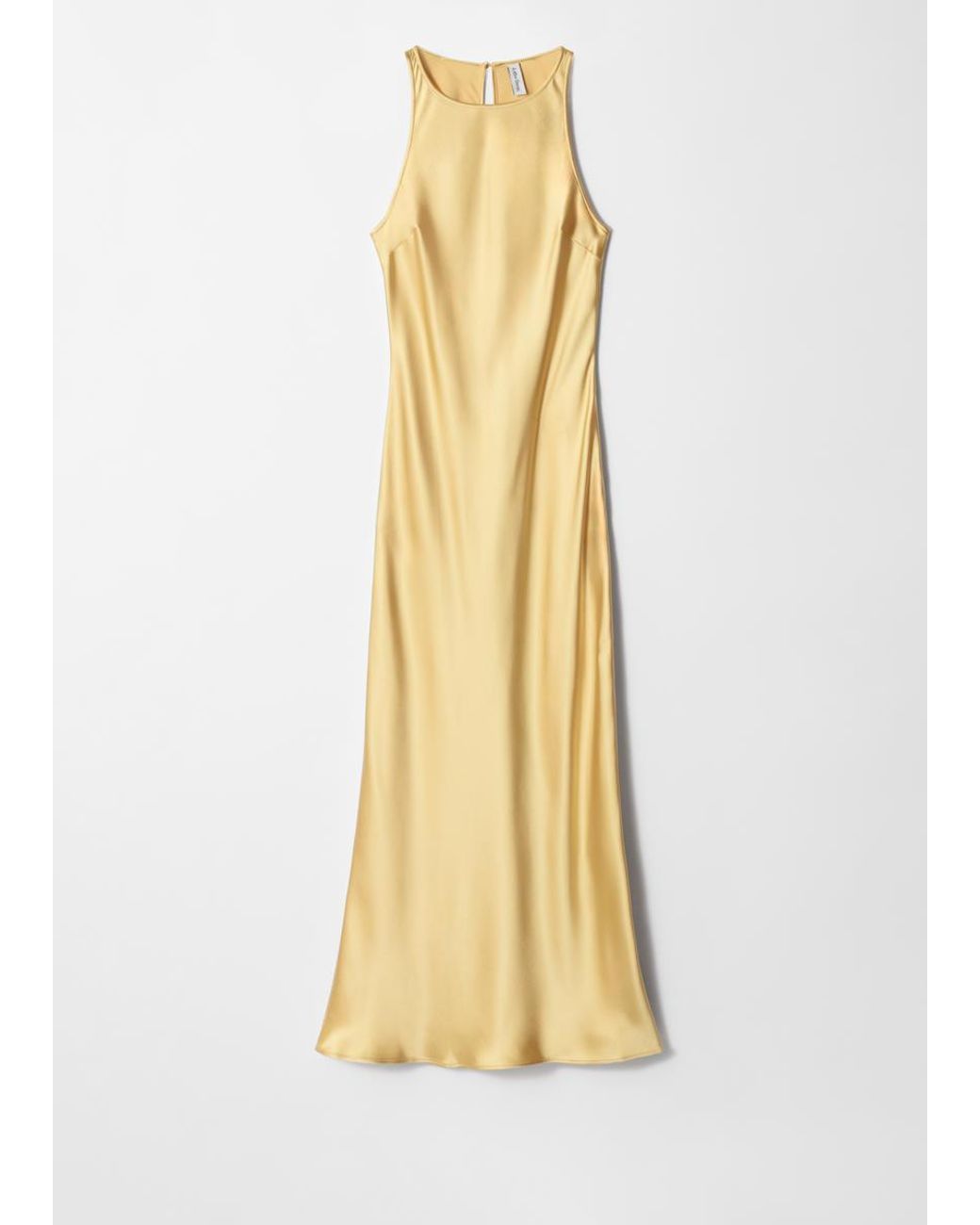 pleated metallic satin dress & other stories & Other Stories Pleated Metallic Satin Maxi Dress In Cream - 55% Off