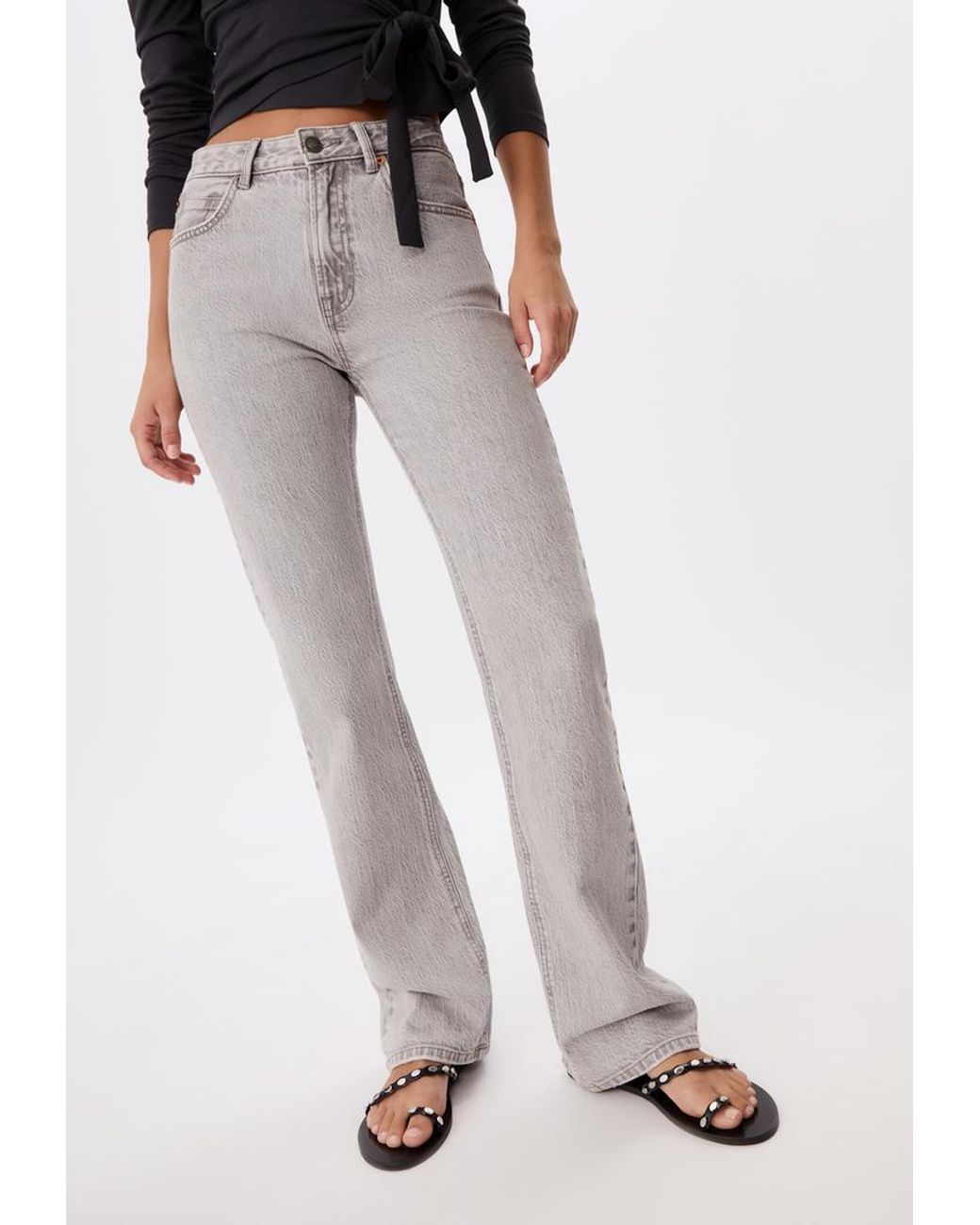D98 Jeans Straight Effetto Vintage di Stradivarius in Bianco Lyst