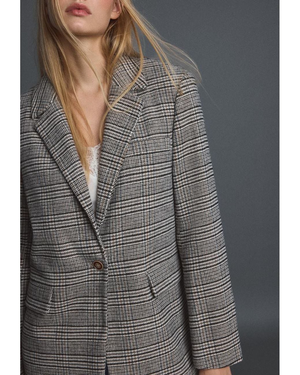 Blazer Basic di Stradivarius in Gray