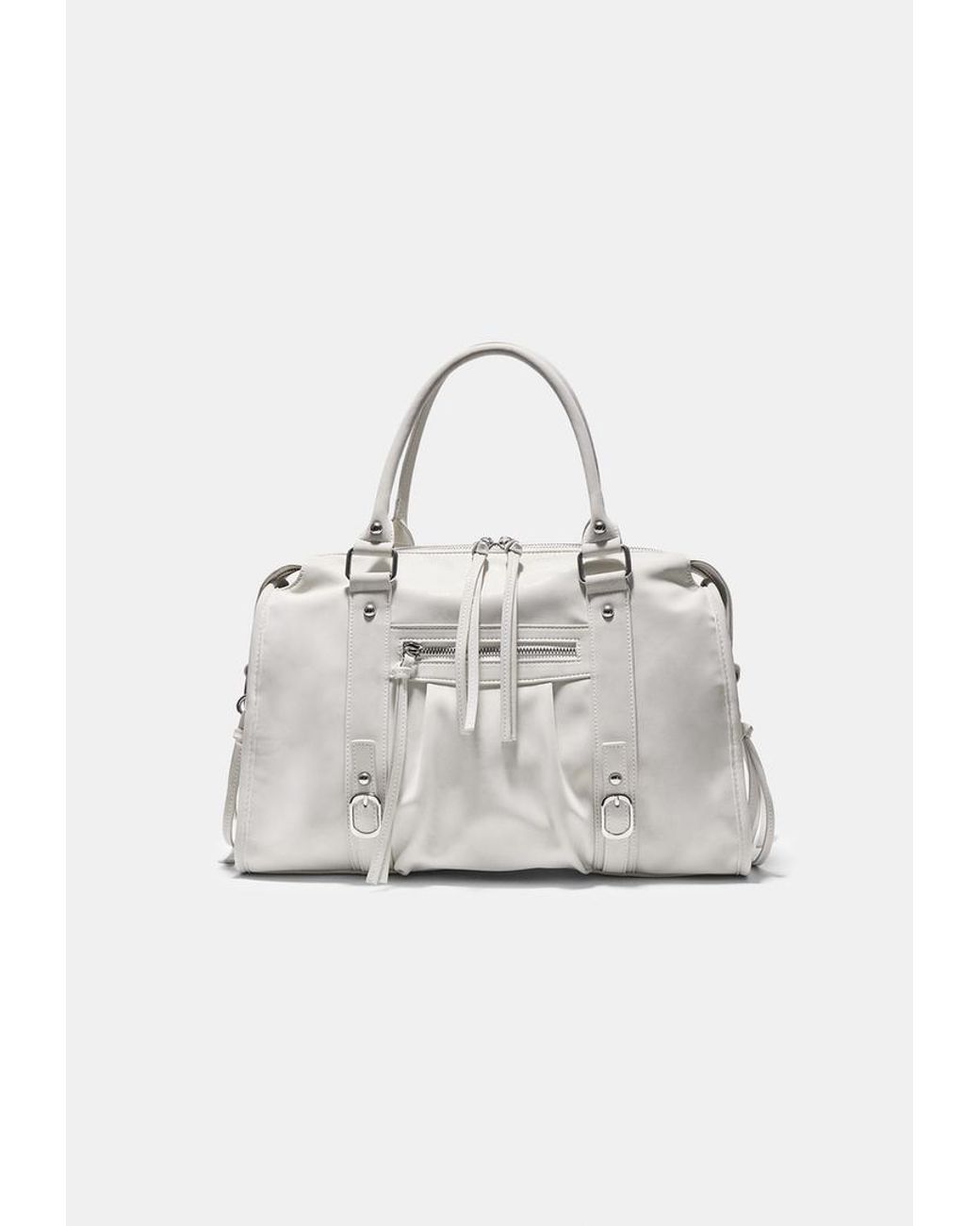 Borsa A Tracolla Bowling Maxi di Stradivarius in White