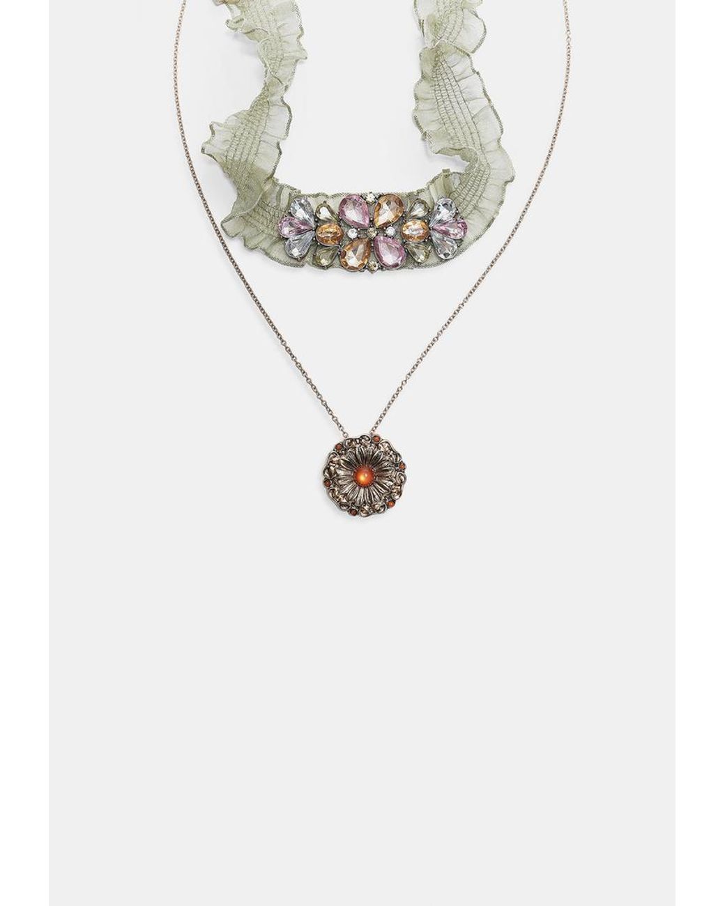 Set 2 Collane Choker di Stradivarius in White