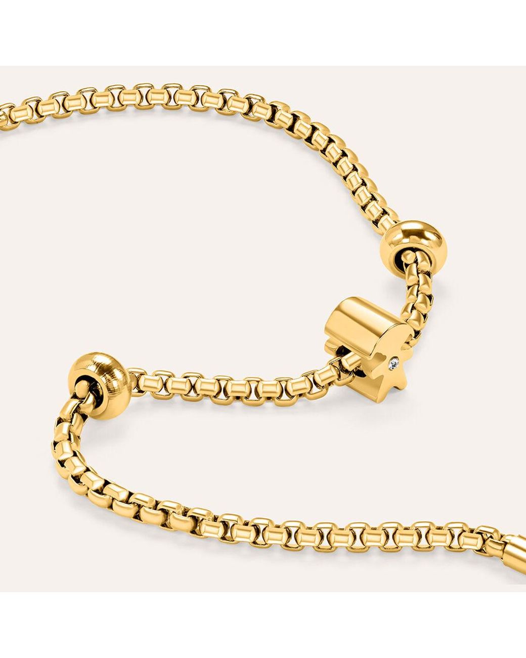 Bead Essential Code Acciaio Dorato Cristallo di Stroili in Metallic