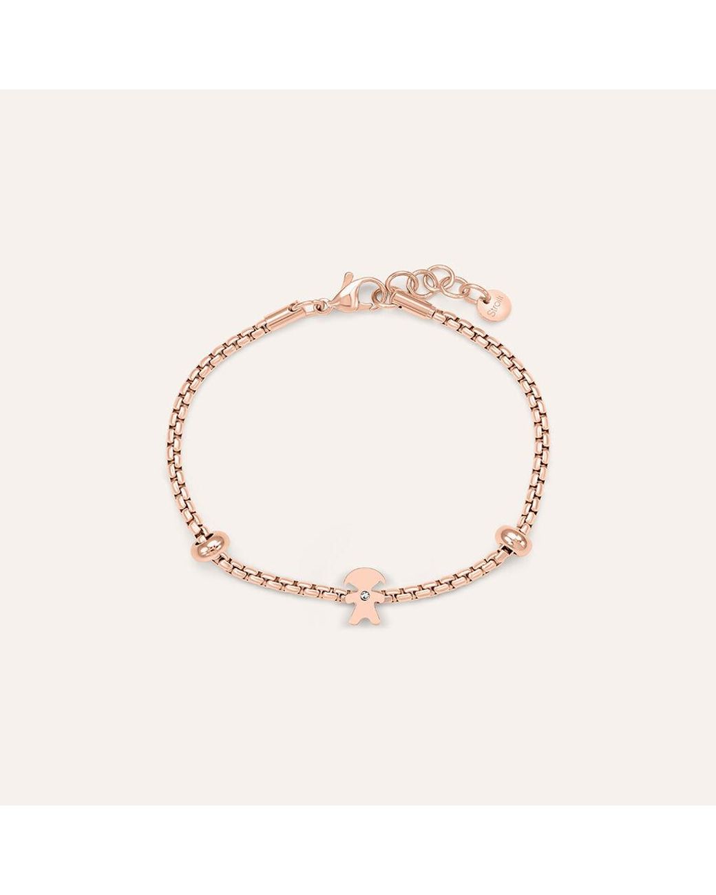 Bead Essential Code Acciaio Rosa Cristallo di Stroili in White