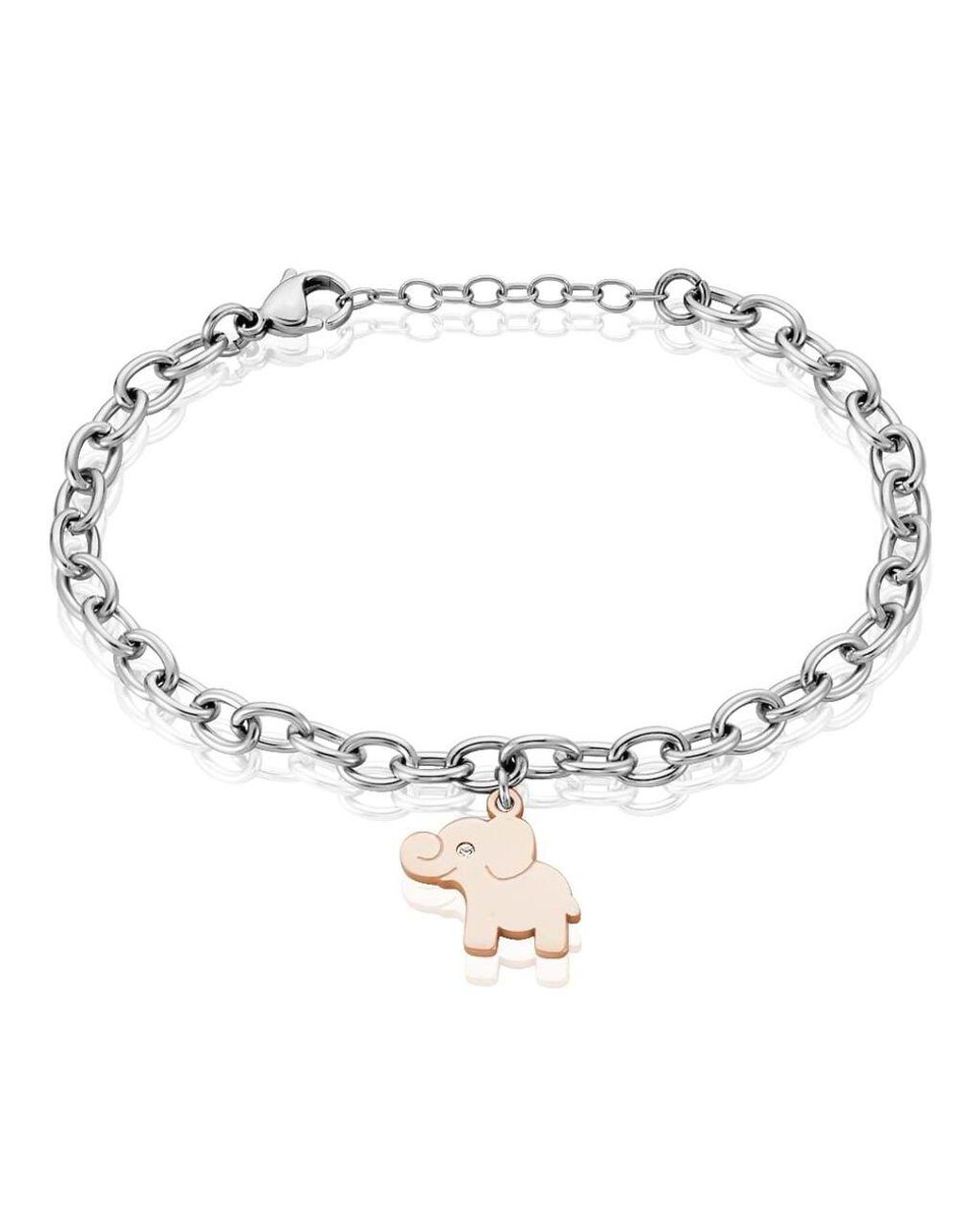 Dada Gioielli - Bracciale Donna Quadrifoglio Coccinella Elefantino Portafortuna Acciaio (Coccinella Dada Gioielli - Bracciale Donna Quadrifoglio Coccinella Elefantino Portafortuna Acciaio (Coccinella