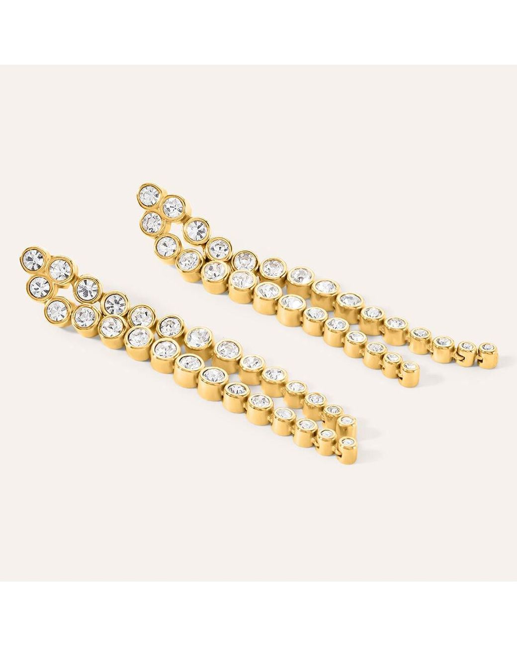 Orecchini Pendenti Aura Acciaio Dorato Cubic Zirconia di Stroili in Metallic