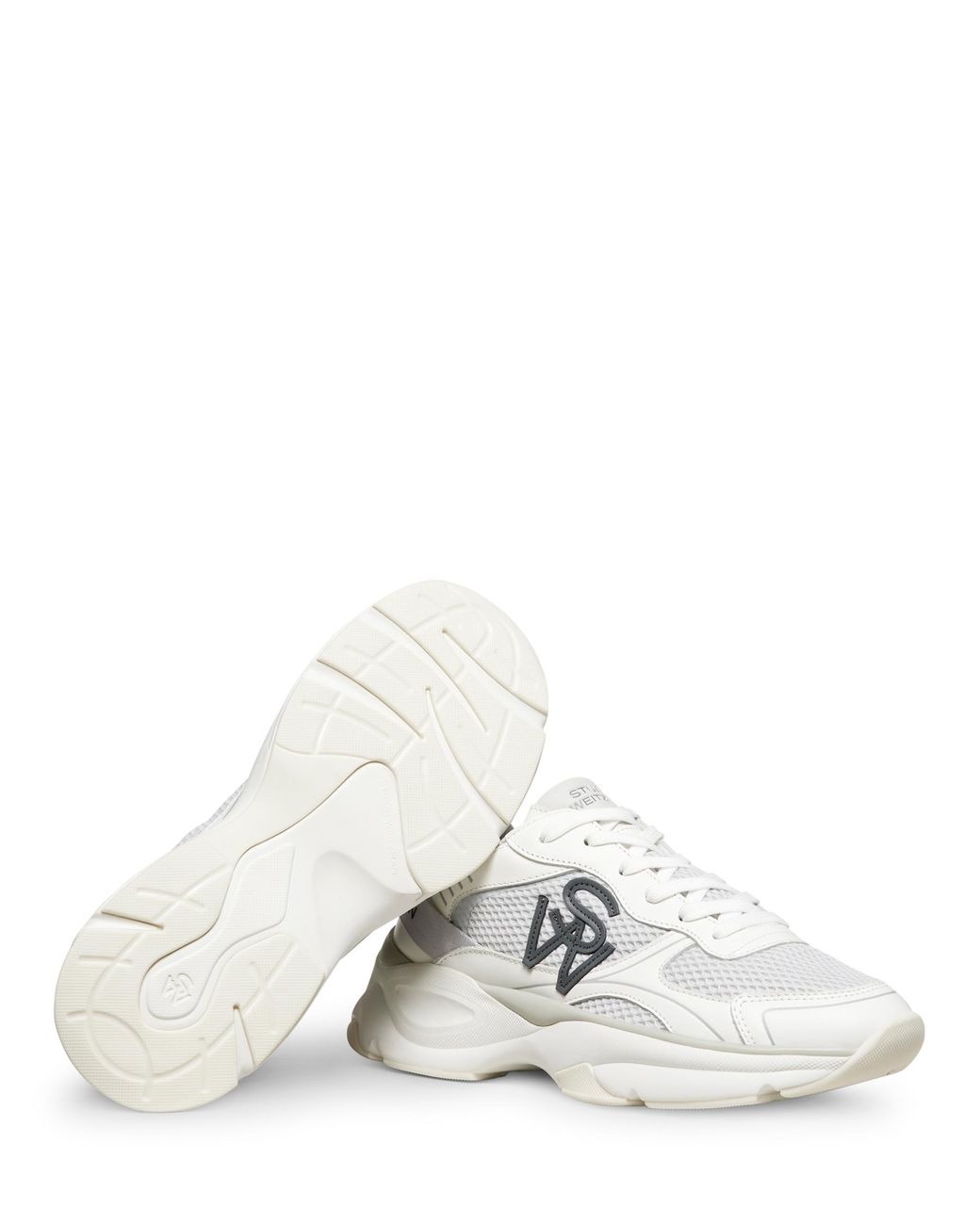 Stuart Weitzman White Sw Trainer, Sneakers, , Mesh/Calf Leather