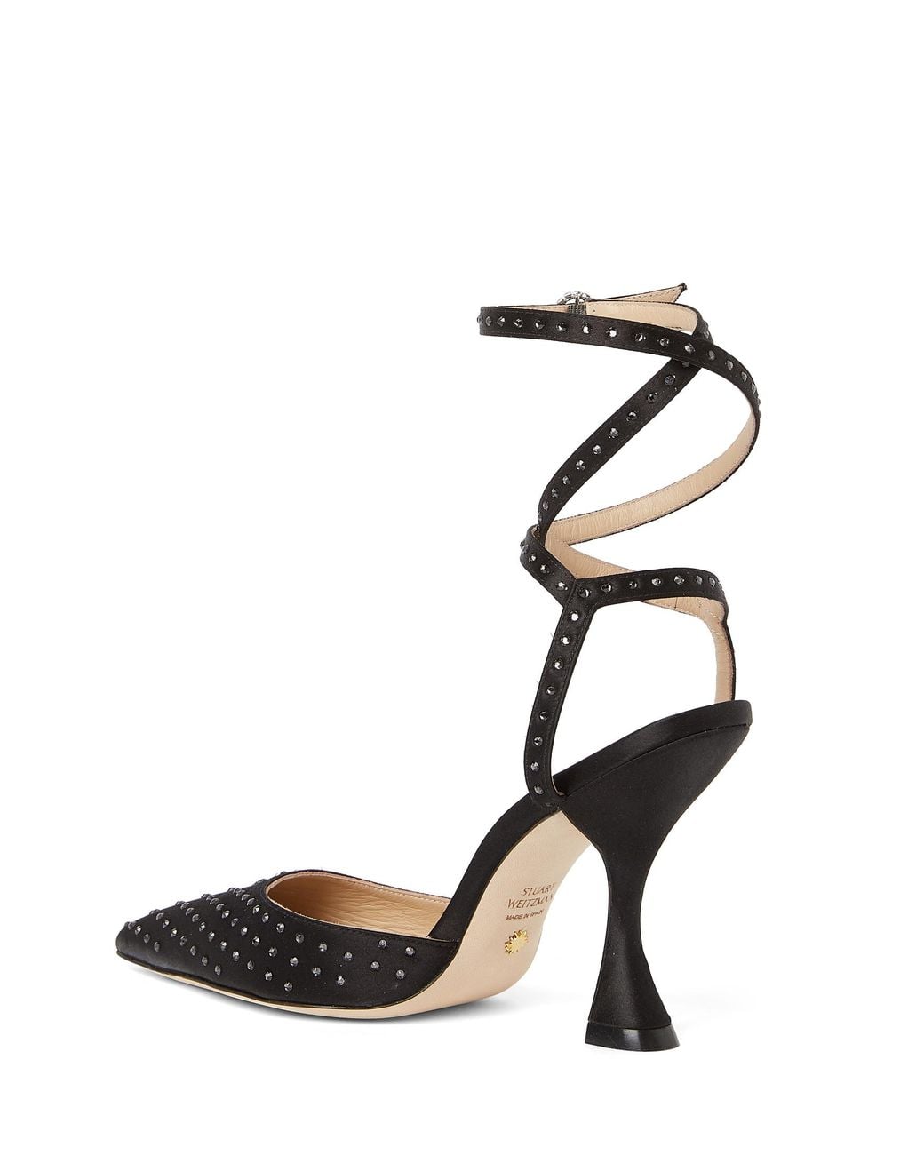 Stuart Weitzman Black Glam Xcurve 100 Wrap Pump