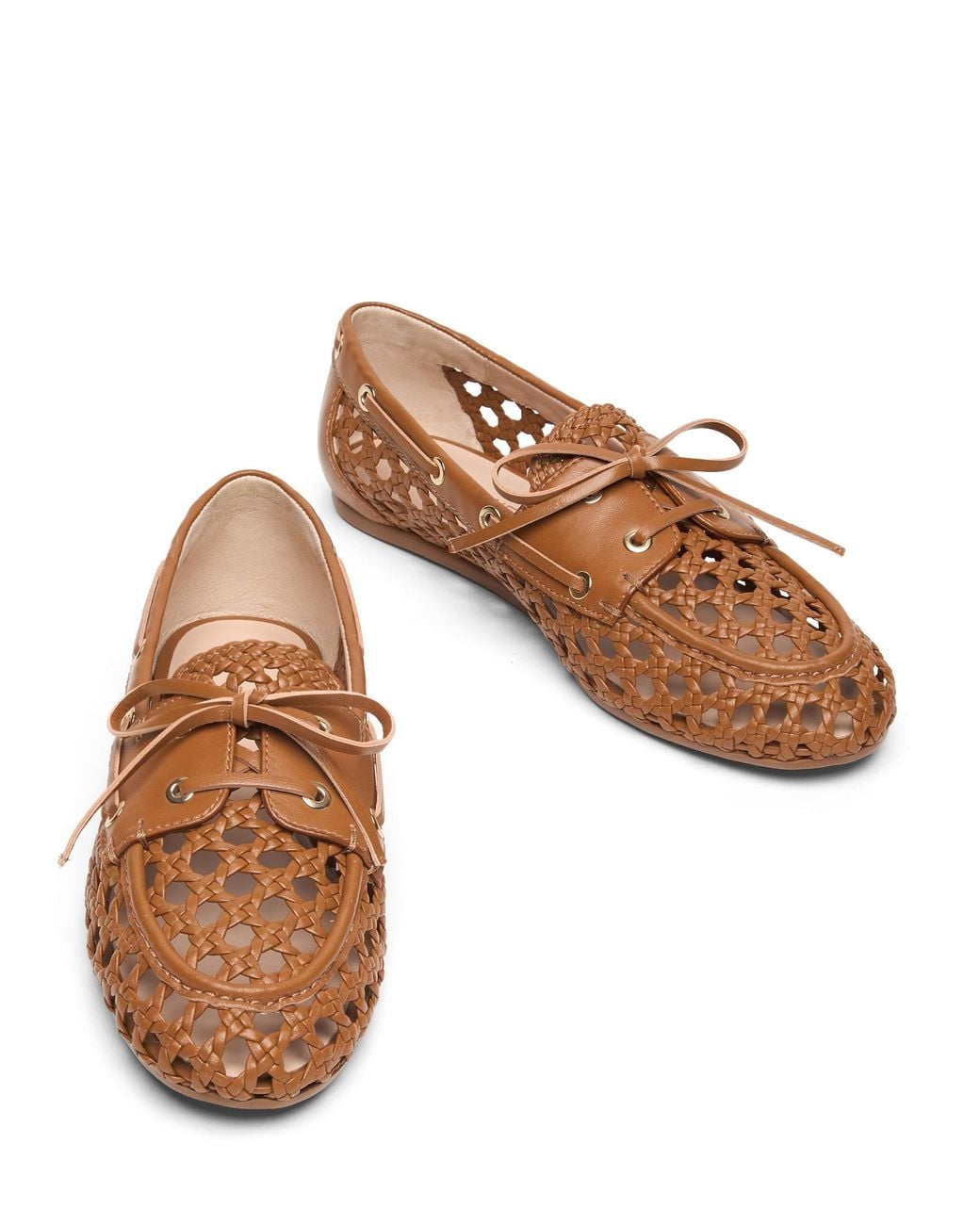 Stuart Weitzman Brown Tinsley Woven Moccasin