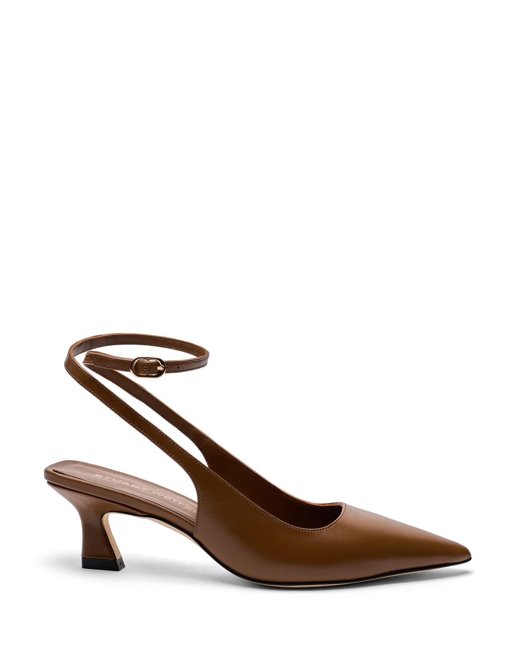 Stuart Weitzman Brown Vinnie 50 Strap Pump