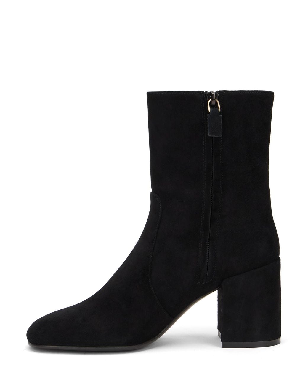 Stuart Weitzman Black Nubacari Zip Bootie 75