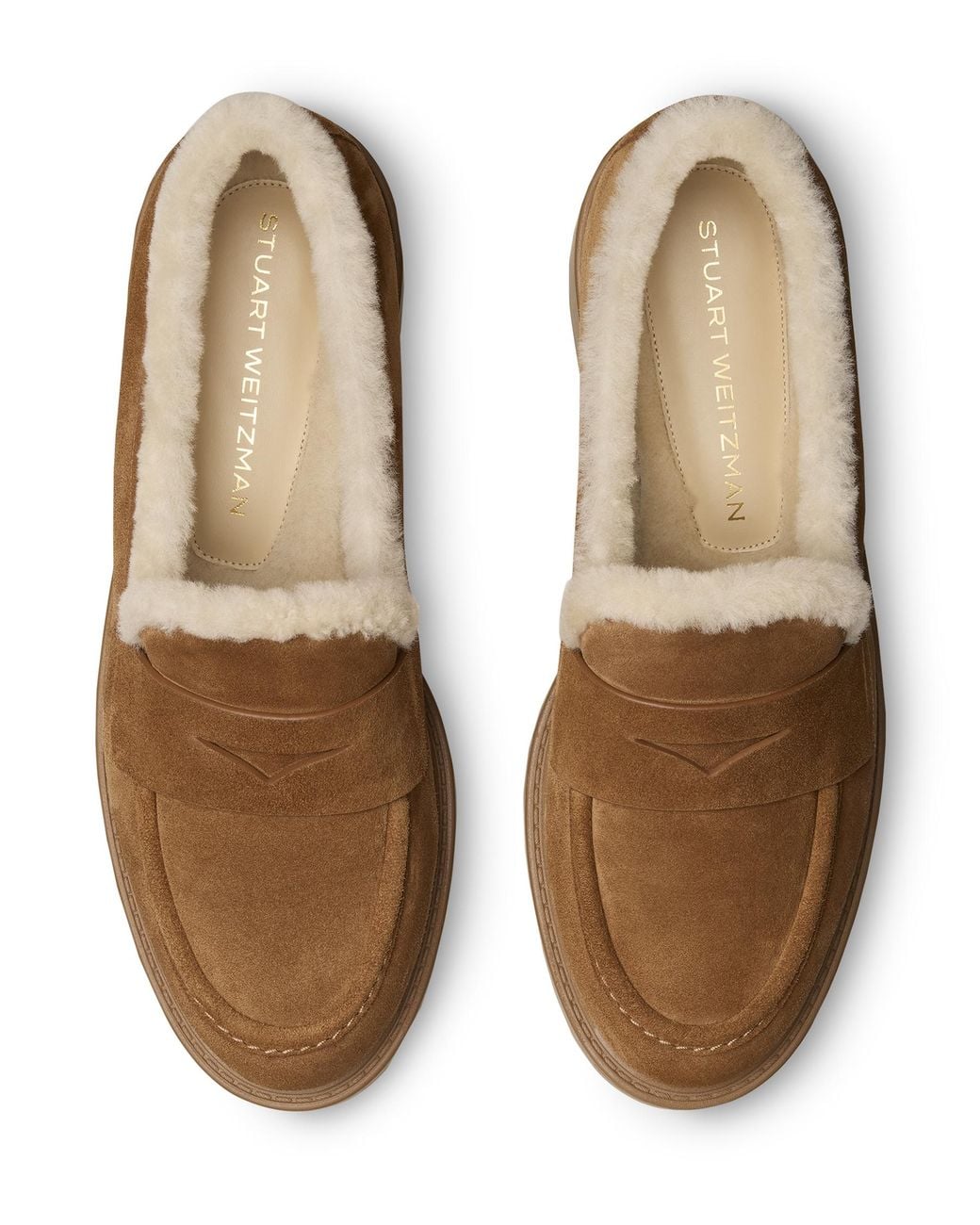 Stuart Weitzman Brown Celia Lite Shearling Loafer