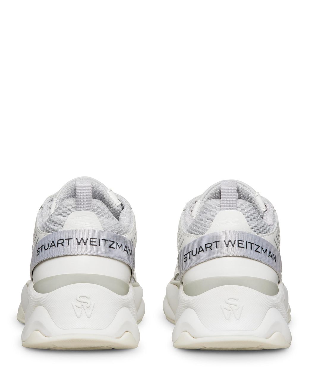 Stuart Weitzman White Sw Trainer, Sneakers, , Mesh/Calf Leather