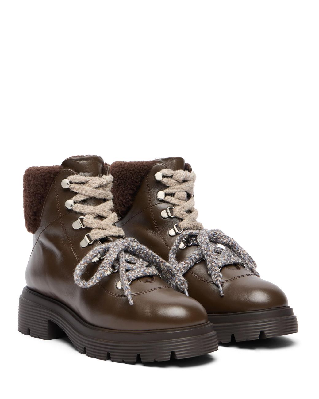 Stuart Weitzman Brown Hudson Lite Lace-Up Bootie