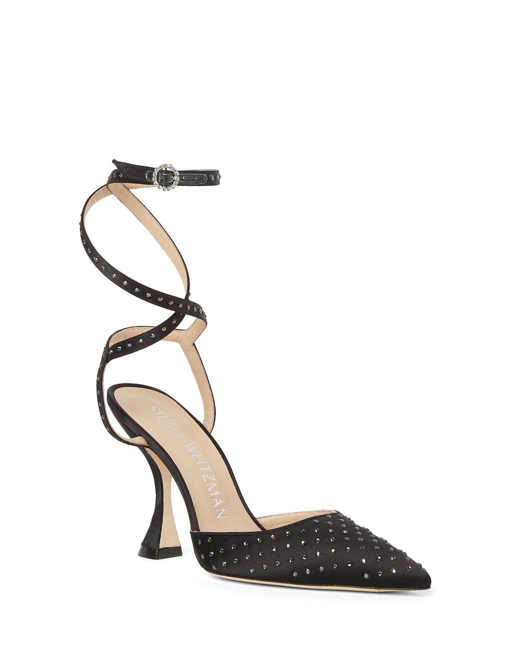 Stuart Weitzman Black Glam Xcurve 100 Wrap Pump