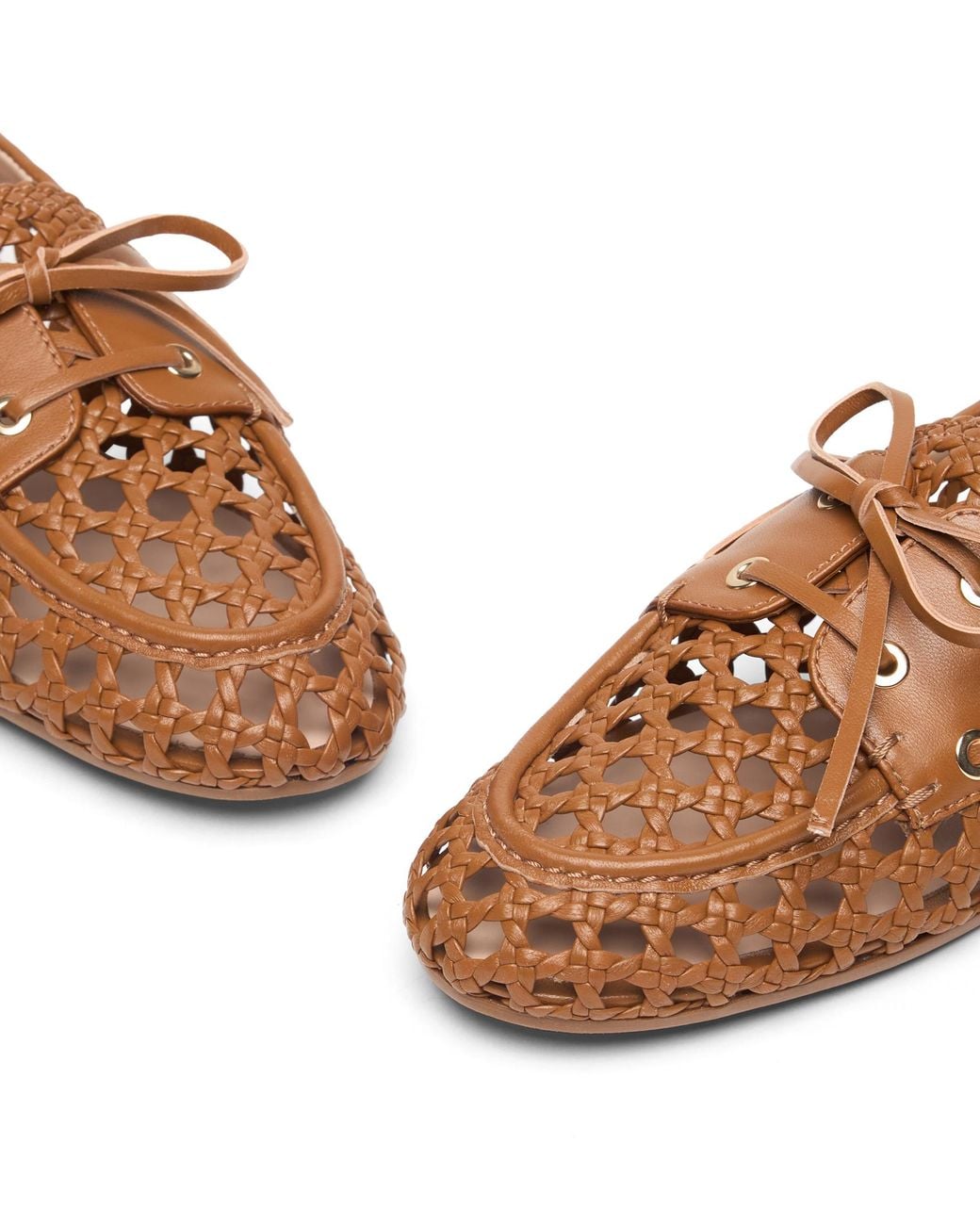 Stuart Weitzman Brown Tinsley Woven Moccasin