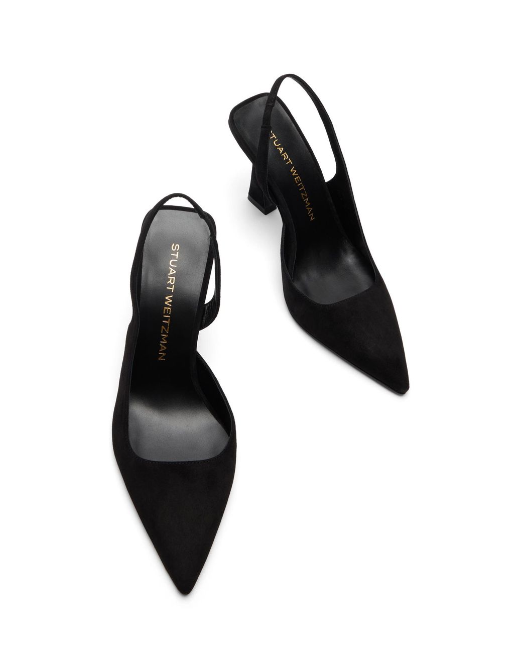 Stuart Weitzman Black Vinnie 85 D'Orsay Slingback