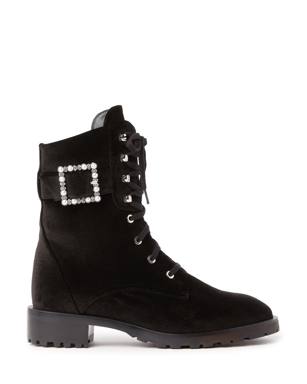 Stuart Weitzman Black Pearl Buckle Bootie