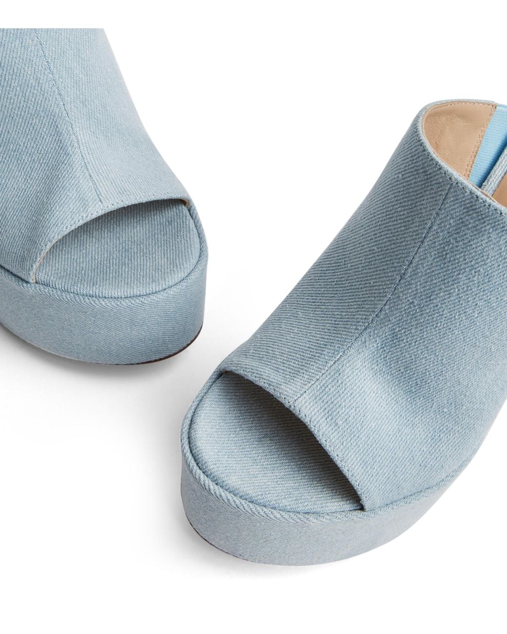 Stuart Weitzman Blue Skyhigh 145 Platform Slide